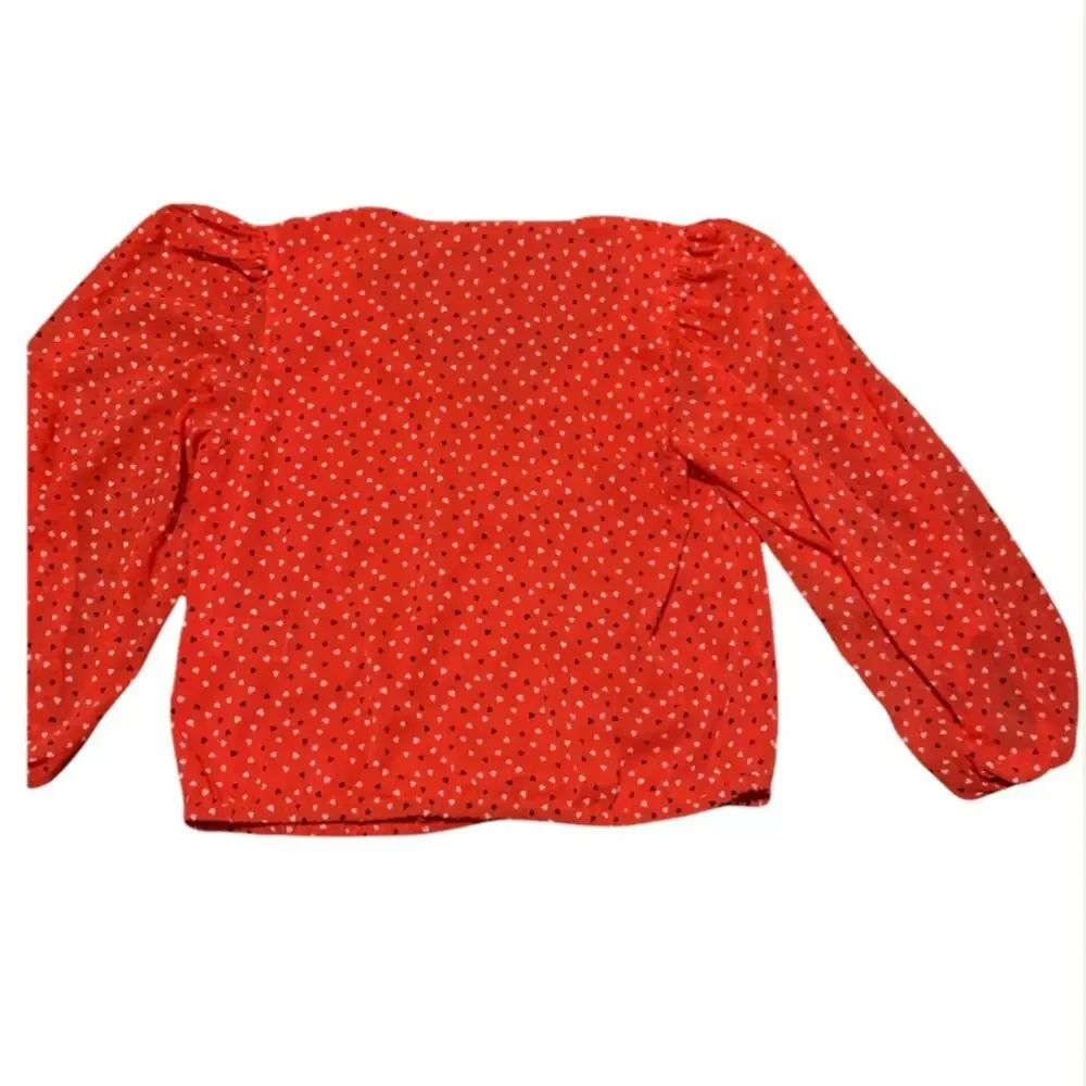 Banana Republic Red Puff Sleeve Top Size Small